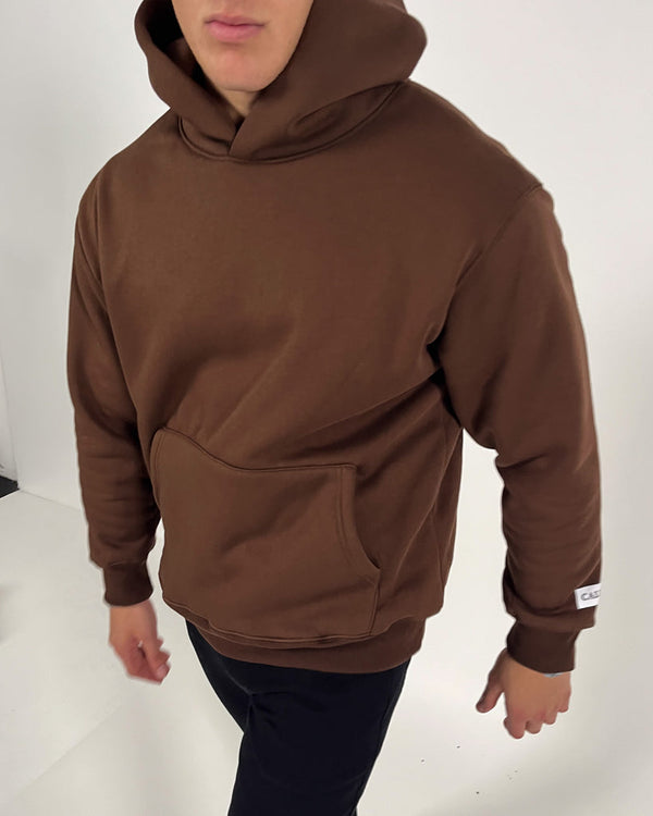 Essential übergroßer CALI-Hoodie – BRAUN