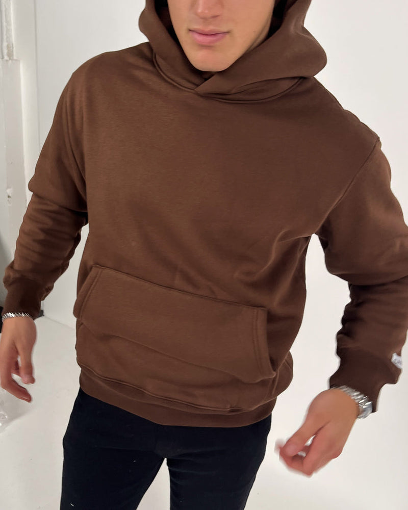 Essential übergroßer CALI-Hoodie – BRAUN