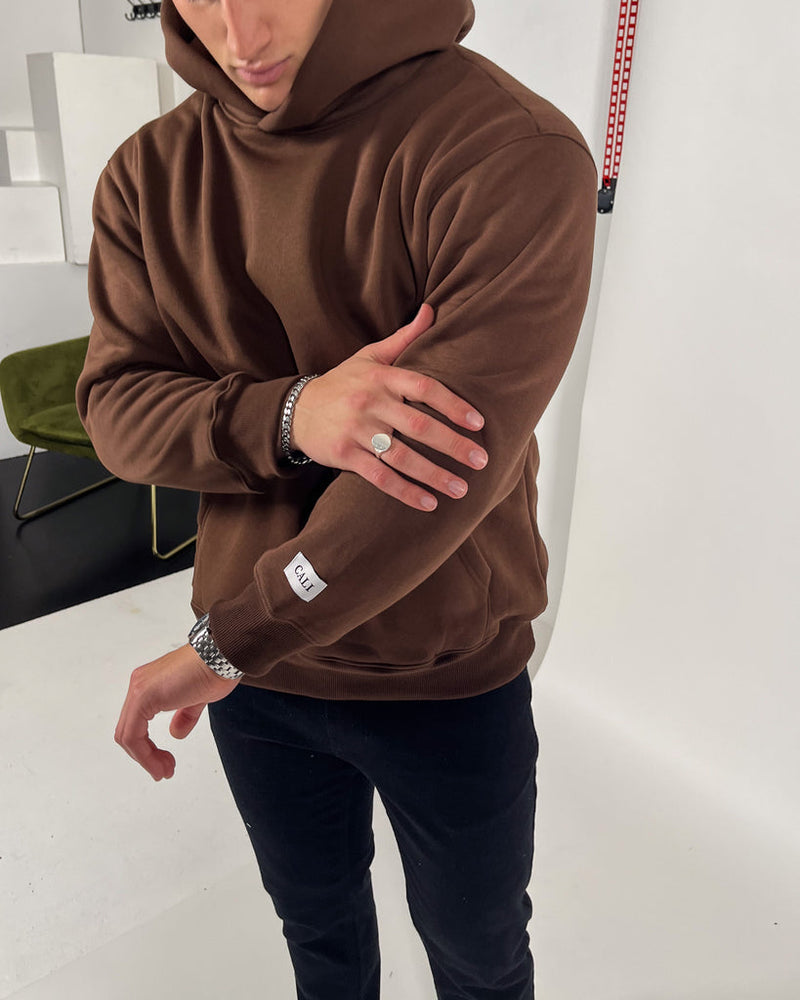 Essential Oversized CALI Hoodie - BROWN