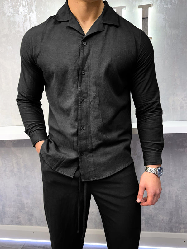 The Linen Shirt - Black